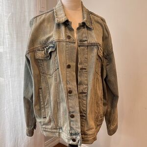 Free People oversized distressed denim / jean jacket from the 2010s